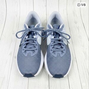 Nike Downshifter 9 Running Shoes Size 7 Grey Blue Mesh Lightweight Sneakers Low